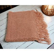 Knittingbirdshop Tunus Işi Şal Yumuşak Yün Akrilik Karışımı El Işi El Yapımı Hediye Handmade Kahve Batik