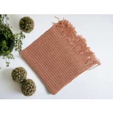 Knittingbirdshop Tunus Işi Şal Yumuşak Yün Akrilik Karışımı El Işi El Yapımı Hediye Handmade Kahve Batik