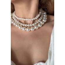 New Obsessions 3 Sıralı Özel Kaplamalı Soyulmaz Inci Kolye- 3 Ayrı Kolye