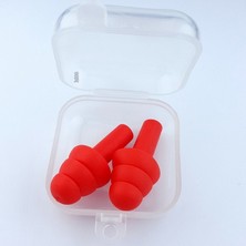 Market66 Kırmızı Silikon Kulak Tıpa Ses Gürültü Yüzme Uyku Tıpası Şeffaf Kutusunda Su Geçirmez Tıkaç