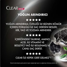 Clear Men Kepeğe Karşı Etkili Şampuan Yoğun Arındırıcı Kömür  350 ml