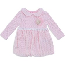 Bebelop Kız Bebek Çocuk Bebe Yakalı Dantelli Fisko Örme Elbise