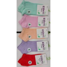 Esinti Bayan Bambu Patik Pastel Renkli Çorap 12 Adet