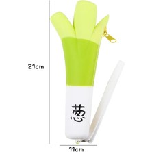 GongtuShop Yeşil Soğan Tarzı Sebze Meyve Silikon Kalem Çantası Yaratıcı Havuç Muz Acı Biber Tasarım Kalem Çantası Çocuk Öğrenciler Kalem Kutusu Kozmetik Çantası (Yurt Dışından)