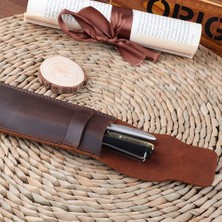GongtuShop Kahverengi L Tarzı El Yapımı Hakiki Deri Kalem Çantası, Dana Dolma Kalem Kutusu Tutucu, Seyahat Journa Için Vintage Retro Tarzı Aksesuarlar (Yurt Dışından)