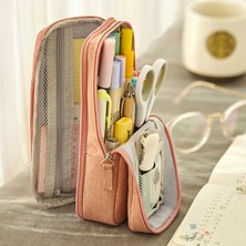 GongtuShop Pembe Tarzı Angoo Normcore Kalem Çantası Kalem Kutusu Iki Katmanlı Katlanabilir Standı Kumaş Telefon Tutucu Kırtasiye Ofis Okul A6171 Için Saklama Kılıfı (Yurt Dışından)