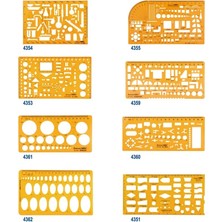 GongtuShop NO.4354 Tarzı Plastik Çizim Şablonu Cetvel Seti Oluşturma Geometrik Çizim Cetvel Çizim Çizimleri Mimari (Yurt Dışından)