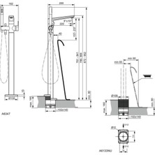 Ideal Standard A6347AA Tonic Iı Yerden Küvet Bataryası