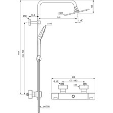 Ideal Standard 

A7540AA Ceratherm C100 Termostatik Duş Sistemi