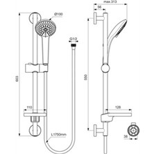 Ideal Standard 

B9415AA Idealrain 100 Sürgülü Duş Seti
