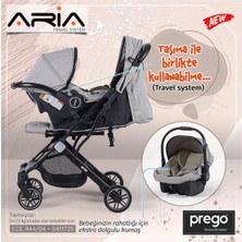 Prego Aria Hafif Tek Elle Katlanır Kabin Boy Travel Sistem Bebek Arabası + Yağmurluk + Çanta