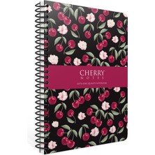 Gıpta Cherry Spiralli Sert Kapak Defter 17X24 cm 120 Yaprak 70 Gram Krem Kağıt Kareli Renkli Desenli