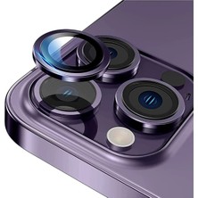 Conocer iPhone 11 Pro/11 Pro Max Uyumlu Alüminyum Alaşım 3D Kamera Lens Koruyucu Lila 3'lü Set