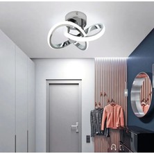 Burenze Modern Plafonyer Tavan LED Avize Krom Beyaz Işık BURENZE758