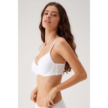 Pierre Cardin 2'li Ekonomik Paket Siyah-Beyaz 6224 Barcelona Desteksiz Toparlayıcı Micro Sütyen Set D Cup Seçeneği