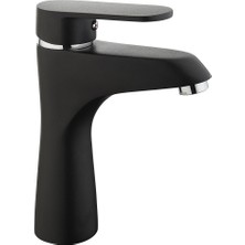 Vilas Fırtına New Deluxe Uzun Siyah Banyo Musluk Lavabo Bataryası