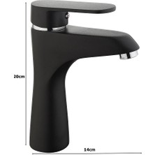 Vilas Fırtına New Deluxe Uzun Siyah Banyo Musluk Lavabo Bataryası