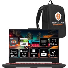 Asus Tuf Gaming A15 Amd Ryzen 7 7735HS 64GB 2tb SSD RTX4060/8GB 144HZ 15.6 Fhd W11H Taşınabilir Bilgisayar LP023 & Per4 Çanta LP023P374