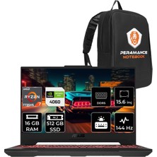 Asus Tuf Gaming A15 Amd Ryzen 7 7735HS 16GB 512GB SSD RTX4060/8GB 144HZ 15.6 Fhd Fdos Taşınabilir Bilgisayar LP038 & Per4 Çanta LP038P307