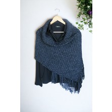 Knittingbirdshop Tunus Işi Şal Yumuşak Yün Akrilik Karışımı El Işi El Yapımı Hediye Handmade Kahve Batik
