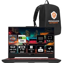 Asus Tuf Gaming A15 Amd Ryzen 7 7735HS 48GB 4tb SSD RTX4060/8GB 144HZ 15.6 Fhd W11P Taşınabilir Bilgisayar LP037 & Per4 Çanta LP037P410