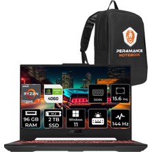 Asus Tuf Gaming A15 Amd Ryzen 7 7735HS 96GB 2tb SSD RTX4060/8GB 144HZ 15.6 Fhd W11P Taşınabilir Bilgisayar LP023 & Per4 Çanta LP023P419