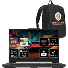 Asus Tuf Gaming A15 Amd Ryzen 7 7735HS 96GB 2tb SSD RTX4060/8GB 144HZ 15.6 Fhd Fdos Taşınabilir Bilgisayar LP038 & Per4 Çanta LP038P339