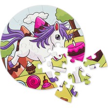 Ceo Design Unicorn Temalı Dev Puzzle 25 Parçalı 42CM Çapında Çocuk ve Anaokulu Aktiviteleri