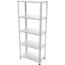 Çelik Raf Burada Çelikrafburada 5 Katlı Çelik Raf Galvaniz Raf Arşiv Depo Kiler Rafı 0,70 mm