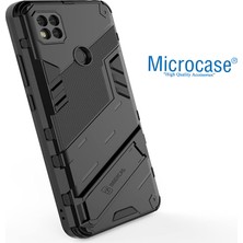 Microcase Xiaomi Redmi 10A / Redmi 9c Matrix Serisi Armor Standlı Perfect Koruma Kılıf - Siyah AL3416