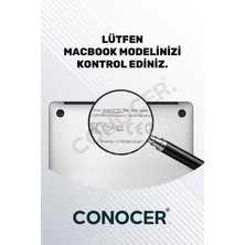 Conocer Macbook Air 2022 13.6 Inc M2 A2681 Uyumlu Türkçe Q Klavye Slim Klavye Koruyucu