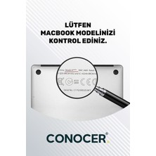 Conocer Macbook Air 2020 13 Inc M1 A2337 / A2179 Uyumlu Türkçe Q Klavye Slim Klavye Koruyucu Kılıf