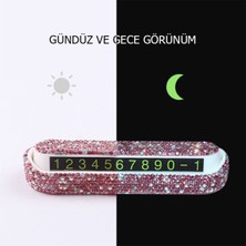 Conocer Swarovski Taşlı Göz Alıcı Torpido Üstü Araç Park Numaratörü Kırmızı