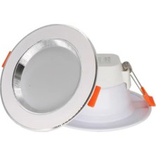 ŞANLED 5W 3 Renkli(Beyaz,Günışığı,Amber)Beyaz Krom Kasa Led Spot Lamba- 4 ADETTİR