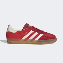adidas GAZELLE INDOOR W Kadın IE1051 Spor Ayakkabı Kırmızı Hafif ve Esnek Taban Tipi ile Konforlu