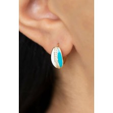 By Milo Jewellery 14 Ayar Altın Mineli Tasarım Küpe