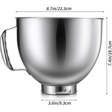 Remedy Kitchenaid Için Paslanmaz Çelik Kase 4,5-5 Quart Eğimli Kafa Stand Mikser (Yurt Dışından)