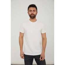 Cazador 4237 Cazador Erkek  T-Shirt Ekru