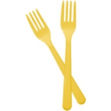 Kikajoy Sarı Plastik Çatal 25 Adet