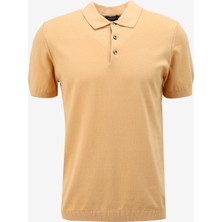 Fabrika Comfort Polo Yaka Regular Fit Düz Açık Turuncu Erkek Kazak FC4SM-KZK 0896
