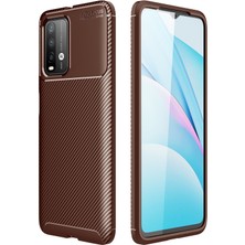 Maller Business Xiaomi Redmi 9t Kılıf Focus Karbon Silikon - Kahverengi