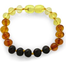 Gümüş Hediye Al Gökkuşağı Rengi Doğal Damla Kehribar Bebek Bileklik