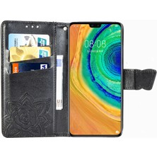 BDT Boutique Huawei Mate 30 Kelebek Kanatları Narin Çiçekler Flip Darbeye Deri ile Uyumlu Telefon Kılıfı (Yurt Dışından)