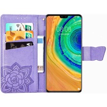 BDT Boutique Huawei Mate 30 Kelebek Kanatları Narin Çiçekler Flip Darbeye Deri ile Uyumlu Telefon Kılıfı (Yurt Dışından)