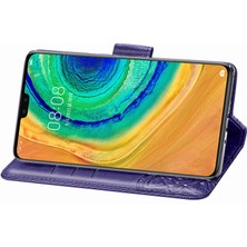 BDT Boutique Huawei Mate 30 Kelebek Kanatları Narin Çiçekler Flip Darbeye Deri ile Uyumlu Telefon Kılıfı (Yurt Dışından)