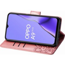 BDT Boutique Oppo A9 2020/A5 2020 Kelebek Kanatları Narin Çiçekler Darbeye Deri Telefon Kılıfı (Yurt Dışından)