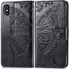 BDT Boutique iPhone Xs Max Kelebek Kanatları Narin Çiçekler Flip Darbeye Deri ile Uyumlu Telefon Kılıfı (Yurt Dışından)