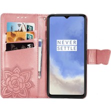 BDT Boutique Oneplus 7t Kelebek Kanatları Narin Çiçekler Darbeye Deri Telefon Kılıfı (Yurt Dışından)