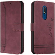 BDT Boutique Nokia C3 Flip Folio Cüzdan Için Pu Deri Kart Yuvaları El Telefon Kılıfı (Yurt Dışından)