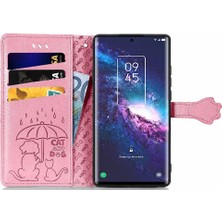 BDT Boutique Tcl 20 Pro 5g Darbeye Karikatür Hayvanlar Için Deri Telefon Kılıfı (Yurt Dışından)